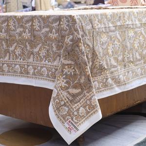 Sábana de algodón orgánico 100% hecha a mano con estampado de bloques de mano con tintes naturales, ideal para ropa de cama sostenible y decoración del hogar - Product Image 1