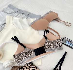 Sujetador Deportivo con Soporte Suave en Forma de W, 3/4 de Copa, Spandex/Nailon, Diseño Retro Moderno con Puntos Ondulados y Conexión Sin Costuras - Product Image 5