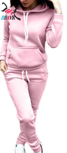 Conjunto Deportivo de 2 Piezas para Mujer, Sudadera con Capucha y Pantalones de Felpa, para Otoño e Invierno - Product Image 4