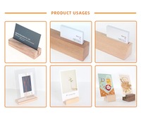 Porte-cartes de table en bois de noyer et de chêne, présentoir de menu, porte-photo, porte-cartes de visite en bois