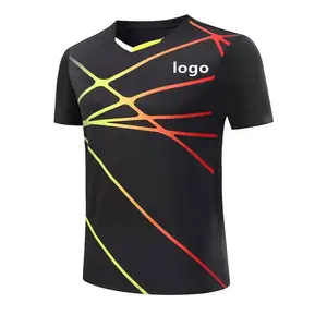 Good Quality Badminton Suit Team Suit Short Sleeve T-Shirt Spot Printed Word Speed Dry Breathable Table Tennis Sport T-shirt