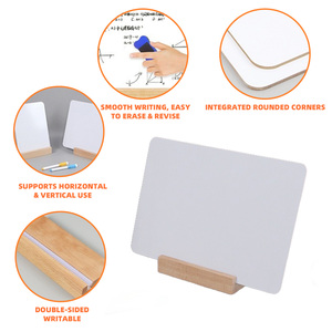 Mini <span class=keywords><strong>tableau</strong></span> blanc de bureau 15x21cm / 21x30cm, <span class=keywords><strong>tableau</strong></span> d'écriture portable en acrylique avec base robuste en hêtre pour les rappels et les notes d'étude - Product Image 2