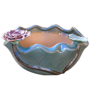 Pot de fleurs charnues en céramique, jardinière faite à la main, poterie respirante, pot de <span class=keywords><strong>plante</strong></span> succulente de grand diamètre, <span class=keywords><strong>bassin</strong></span> en porcelaine hydroponique <span class=keywords><strong>lotus</strong></span> - Product Image 1