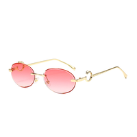 Lunettes de soleil sans monture en métal confortables pour femmes, verres PC, protection UV400, monture ovale, couleurs vert, bleu, rouge, jaune – Nouveauté 2025 – Ventes Flash