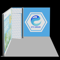 Système mural modulaire polyvalent Tianlang avec panneau graphique lumineux pour stand d'exposition intérieur pour marque