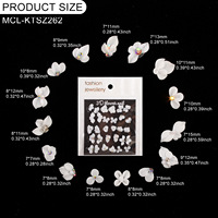 Aksesoris Bunga Kuku 3D Buatan Tangan Berbagai Ukuran, Hiasan Kuku Anggrek Resin, Dekorasi Manikur DIY