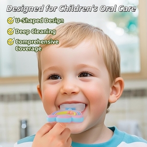 Bán Buôn Tùy Chỉnh An Toàn Silicone Hình Chữ U Trẻ Em Củ<span class=keywords><strong>a</strong></span> Bàn Chải Đánh Răng Thường Xuyên Sử Dụng Trẻ Em Chăm Sóc Răng Miệng Sản Phẩm Massage Kẹo Cao Su Bé Bàn Chải Răng - Product Image 3
