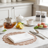 Nouvelle Collection : Sets de Table de Luxe en PVC Creux Effet Dentelle, Antidérapants, Imperméables et Résistants à la Chaleur, Diamètre 38 cm