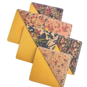 Handmade Retro <b>Bookmarks</b> with Genuine PU Leather Removable Embossed Triangle Corner for Book Reading Gift - Product Image 1