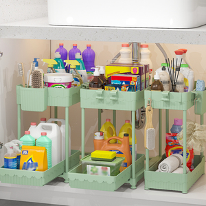 Scaffale da <span class=keywords><strong>Cucina</strong></span> Verde Chiaro Impilabile per Bottiglie di Condimenti e Barattoli, Organizzatore <span class=keywords><strong>Salvaspazio</strong></span> - Product Image 2