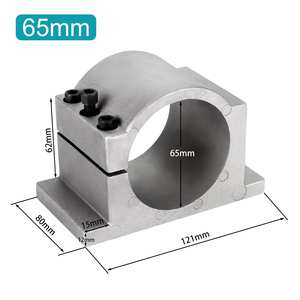 Support de fixation CNC en aluminium moulé Zhong Hua Jiang 65 mm avec 3 vis, 0,8 kW ou 1,5 kW, pour moteur de broche CNC - Product Image 2