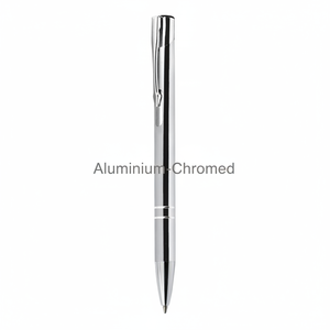 Penna a Sfera in Alluminio Cromato, Penna Promozionale Aziendale Sportiva con Opzioni in Metallo e Plastica - Product Image 2