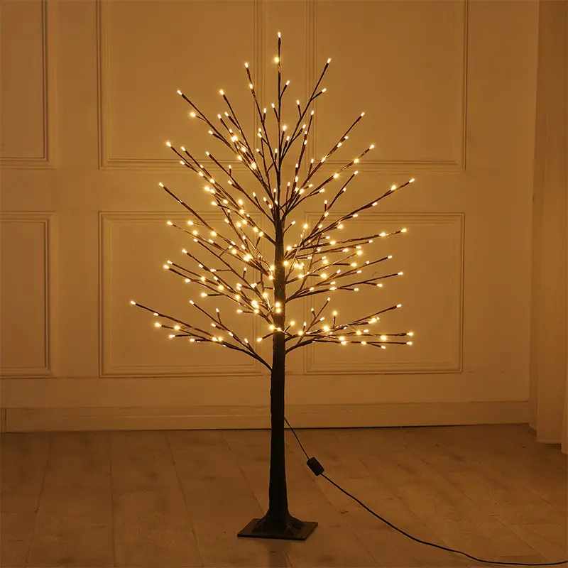 Mini Led Hada Alambre de cobre Lámpara de noche Habitación Abedul Grove Navidad Decorativo Artificial Led Blanco Abedul Árbol Luz