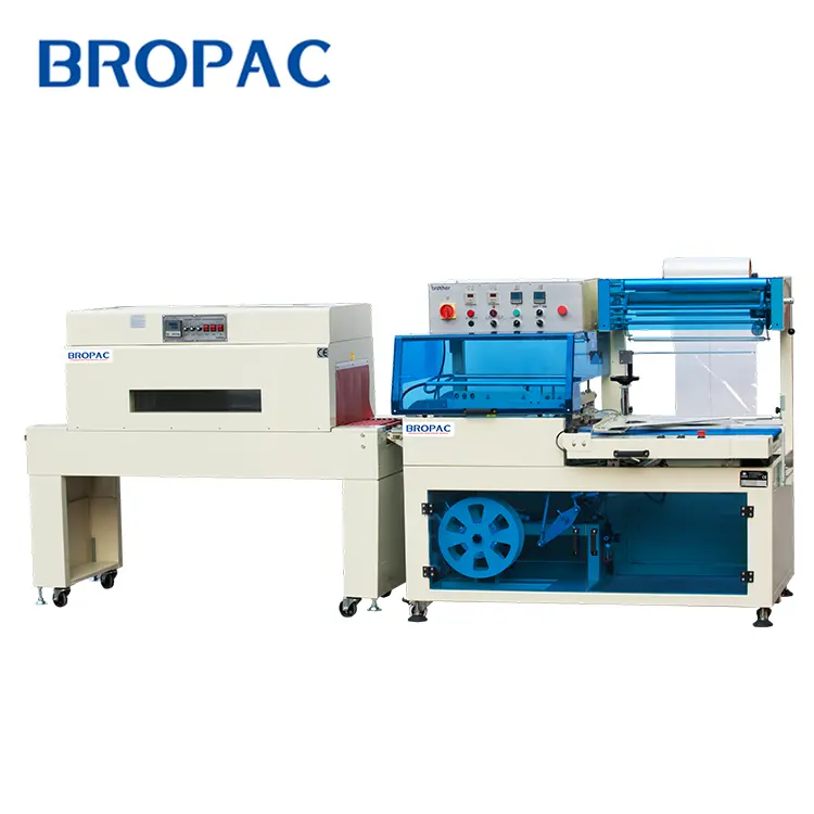 Bropack Packing FQL450LA Flaschen schrumpf folien maschine, Schrumpf folien maschine, halbautomat ische Schrumpf folien maschine