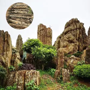 उद्यान प्राकृतिक पत्थर भूनिर्माण पत्थर के खम्भों का खंभा ड्रैगन पत्थर