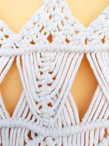White Macrame <b>Curtain</b> Rope Wall Hanging Decorative Window <b>Drape</b> Home Decor - Product Image 3