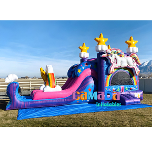 Château gonflable de qualité commerciale, combinaison de trampoline et de toboggan, trampoline pour enfants, location de fête, PVC certifié CE - Product Image 3