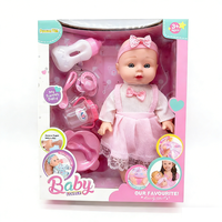 Muñeca de Alta Calidad con Sonidos de Bebé, Tazón, Cucharas, Chupete, Biberón de Plástico, 27cm, 0.5kg, Modelo Unisex, Juguete para Niños de 3 a 14+ Años, Regalo de Cumpleaños