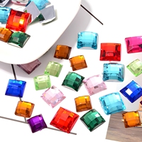 Strass carrés en acrylique à dos plat personnalisés, avec motif tête de tortue, pour décoration de corps en céramique