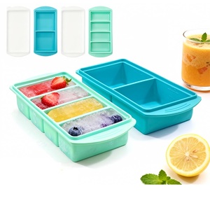 4-Cup DIY Ice Cube <b>Tray</b> Ice Cream Maker <b>Silicone</b> <b>Baking</b> Mold Dishwasher Safe Reusable BPA Free Eco-Friendly Flexible Cheap Heat - Product Image 3