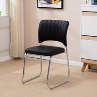 Chaise de bureau ergonomique noire empilable de haute qualité à prix avantageux pour le bureau à domicile et le salon