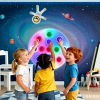Applique murale LED RGB à activation tactile, veilleuse rechargeable avec batterie pour chambre d'enfant, crèche, décoration intérieure