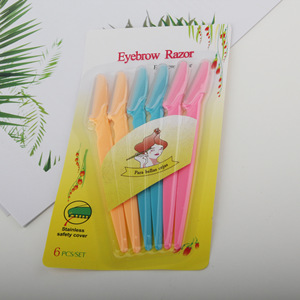 Lot de 6 rasoirs à sourcils multi-usages <span class=keywords><strong>pour</strong></span> femmes, <span class=keywords><strong>rasoir</strong></span> exfoliant <span class=keywords><strong>pour</strong></span> le <span class=keywords><strong>visage</strong></span>, outil de dermaplaning - Product Image 4
