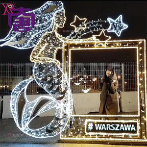 Marco de fotos LED 2D impermeable con iluminación exterior para decoración navideña de paisajes, parques, plazas y áreas escénicas - Product Image 3