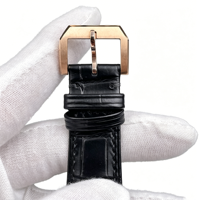 Montre mécanique pour homme de luxe en or rose avec tourbillon, cadran noir, affichage jour/nuit, montre automatique de haute qualité pour les affaires