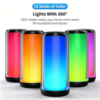 Speaker Silinder Transparan 360 Derajat Rhythm RGB Ambient Light TWS Wireless Stereo BT5.4 Audio Desktop Isi Ulang
