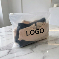 Sac à fermeture éclair givré avec logo personnalisé, imperméable, en PE, pour l'emballage de vêtements, t-shirts, sous-vêtements, vente en gros