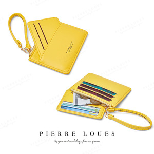 Pierre Loues Mini Coin Purse With Lanyard 3 In Solid Color Card Holder Everyday Use - Product Image 1