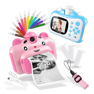 משלוח חינם ילדי מיידי הדפסת מצלמה לילדים 1080p HD מיני מצלמה עם תרמית נייר צילום דיגיטלי מצלמה מתנות צעצועי K1
