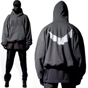 Sweat-shirt vintage en molleton français pour homme avec logo personnalisé, coupe courte, épaules tombantes, coton lourd 460 g/m², sans cordon, à capuche, pour l'hiver - Product Image 1