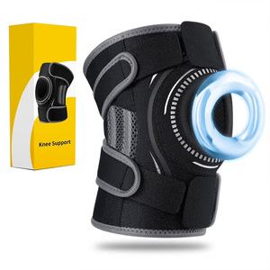 Genouillère de sport professionnelle avec support à ressorts renforcés, sangles Velcro réglables pour la stabilité et le soulagement des articulations - Product Image 1