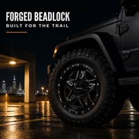 Jantes Beadlock forgées usinées noir brillant 17-22 pouces 6061-T6, jantes tout-terrain simulées 6x5.5 8x170 pour Ford F-150 Raptor