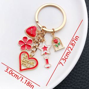 Factory Online Wholesale Hot Selling Creative Heart-shaped Rose Keychain for Valentine's Day <b>Gift</b> <b>Bag</b> Decoration Pendant - Product Image 2