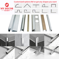 304 brossé argent Chrome métal profils carrelage Tirm acier inoxydable l forme protecteur carrelage coin Tirm pour sol et décoration murale