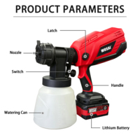 Pistol Semprot Cat Listrik 20V HVLP 1.2kg Ringan dengan Wadah 1000ml dan Tekanan Kerja 20kPa