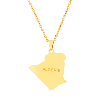 Collier avec pendentif carte de la Tunisie et noms des villes, bijoux tunisiens, Tunisie, hommes, femmes, filles