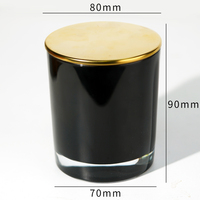 Bougies à parfum Vente en gros Conteneur de 8oz Pot en verre noir Cire de soja Bougies parfumées Emballage de boîte-cadeau de luxe Pot à bougie en verre