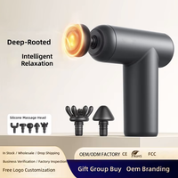 Mini pistolet de massage musculaire, masseur de cou compact et portable, 6 vitesses, 6 têtes, 1200-3200 tr/min, fréquence variable, rechargeable