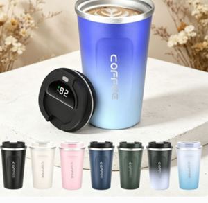 Mug de voyage isotherme intelligent à double paroi 380 ml avec affichage LED de la température, en acier inoxydable 18/8, pour café et eau - Product Image 4