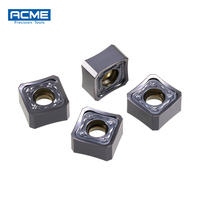 SNMX 45 °   Plaquettes de fraisage en carbure SNMX1005ANN, plaquettes de fraisage en carbure revêtues PVD, fraise carrée CNC personnalisable OEM