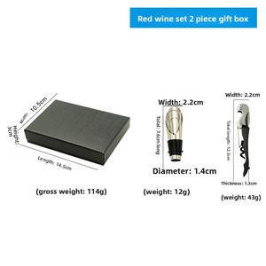 Juego de vino de metal Premium de gama alta, abridor de vino tinto, tapón vertedor, anillo de vino, caja de regalo para el hogar - Product Image 6