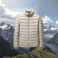 Veste d'hiver matelassée pour homme, grande taille, à capuche, légère, imperméable, coupe-vent, isolée en duvet d'oie, fabricant OEM, logo personnalisé
