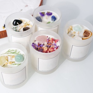 Wholesale Crystal Healing Aromatherapy Private Label Soy Wax Scented Candles