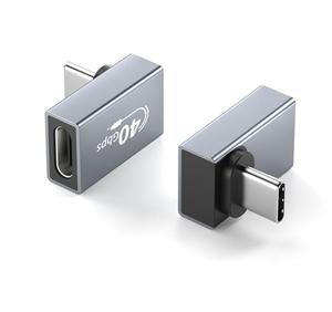 Adaptateur USB C mâle 4.0 vers USB C femelle à 90 degrés Adaptateur de charge de transfert de données 40Gbps en forme de L - Product Image 3