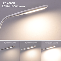 Lampe sur pied moderne et simple à hauteur réglable avec variateur tactile LED blanc chaud, corps en aluminium et abat-jour en plastique pour usage hôtelier