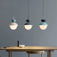 Éclairage moderne nordique décoration de la maison lustre Led Macaron boule de verre lampe suspendue de chevet